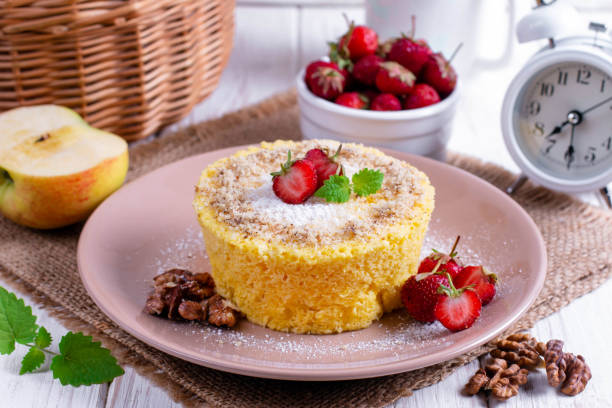 Fluffy Millet Breakfast Cake with Stone Fruit